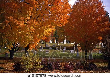 Cemetary in Fall View Large Photo Image Stock Photo - Cemetary in Fall. Fotosearch