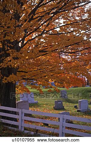 Stock Photography - Cemetary in Fall. Fotosearch