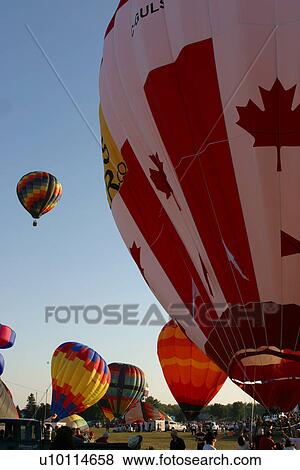 Gatineau Hot Air Balloon Festival, Quebec Canada View Large Photo Image Stock Photo - Gatineau Hot Air Balloon Festival, Quebec Canada . Fotosearch