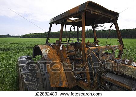 Stock Image - Close-Up, Field, Damaged, Cloud, Abandoned. Fotosearch