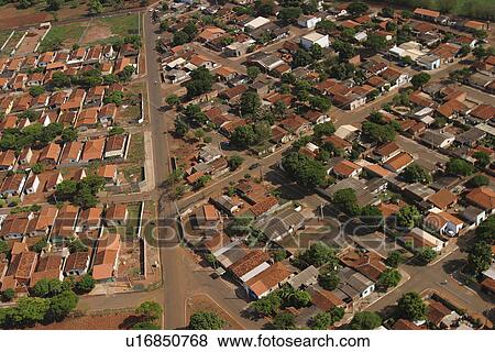 Stock Photo - country side, dwellings, aerial view. Fotosearch