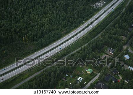 Stock Image - dense, aerial view, birds eye view, vista, view, aerial. Fotosearch