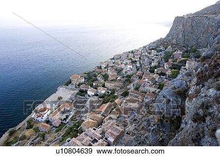 Building Exterior, Building Structure, Coastal Feature, Day, Focus On Background View Large Photo Image Stock Photo - Building Exterior, Building Structure, Coastal Feature, Day, Focus On Background. Fotosearch