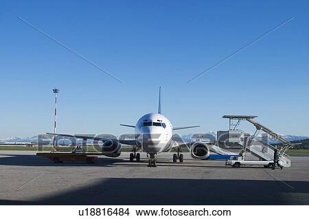 Picture - outdoors, machine, carrier, front, airplane, plane. Fotosearch