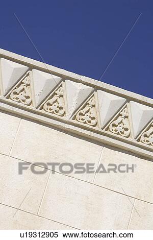 Stock Photography - Blue, Building Exterior, Building Structure, Carving, Cement, Close-Up. Fotosearch
