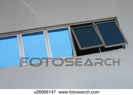 Stock Photo - window, blue, building exterior. Fotosearch