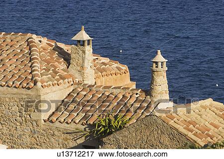Blue, Brick, Building Exterior, Building Structure, Chimney, Cliff View Large Photo Image Stock Photo - Blue, Brick, Building Exterior, Building Structure, Chimney, Cliff. Fotosearch
