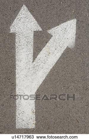 Stock Image - Close-Up, Directional Sign, Day, Arrow Sign. Fotosearch