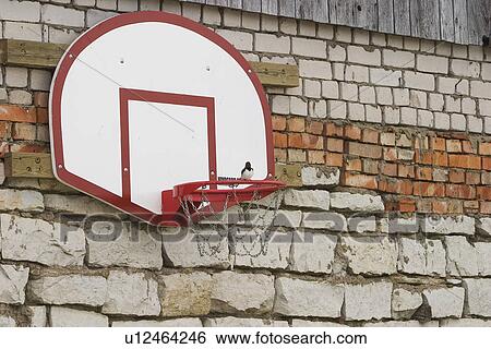 Stock Photograph - Basketball, Sport, Board, Bricks, Fixed. Fotosearch