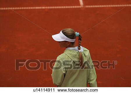 Stock Image - girl, young, young girl, sporty, sports, tennis. Fotosearch