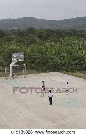 Stock Photo - group of people, basketball ground. Fotosearch