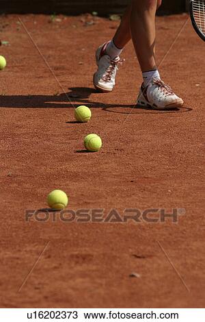 Stock Image - person, outfit, attire, sporty, sports, tennis. Fotosearch