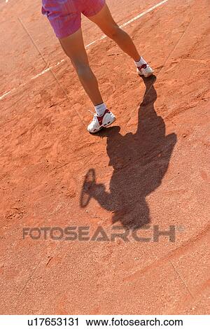Stock Image - person, outfit, attire, sporty, sports, tennis. Fotosearch