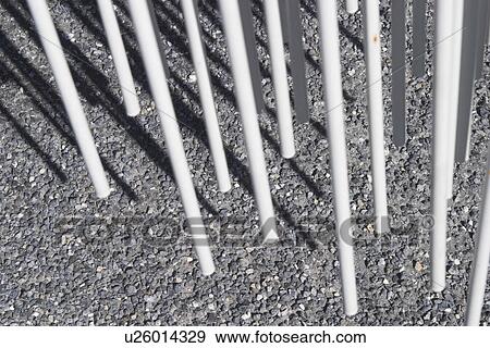 Stock Photo - B&W, black and white, building material, building site. Fotosearch