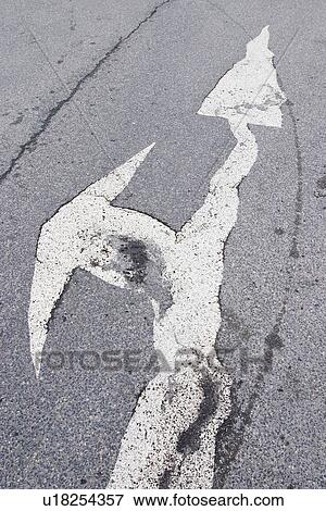 Stock Photo - road, tarmac, sign, marking, lines, street. Fotosearch