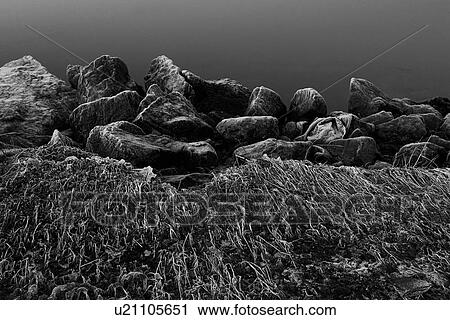 Stock Image - rock, stone, rocky, hard, water, sea. Fotosearch