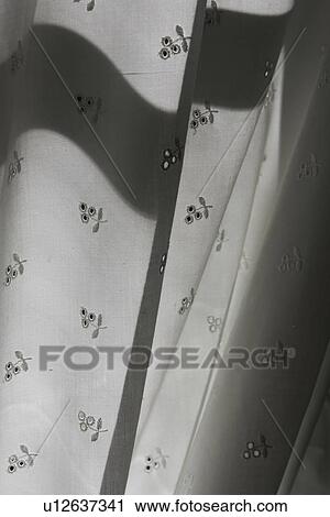 Cloth Black And White Curtain Design Drapery Drapes Stock