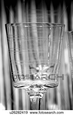 Stock Photo - B&W, black and white, drinking glass, glass, glassware, fragile. Fotosearch