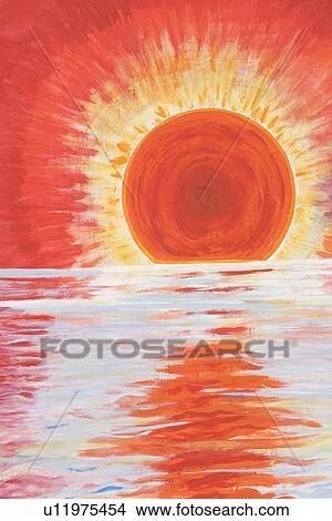 Stock Illustration - Close-Up, Design, Horizon Over Water, Illustration, Illustration And Painting. Fotosearch
