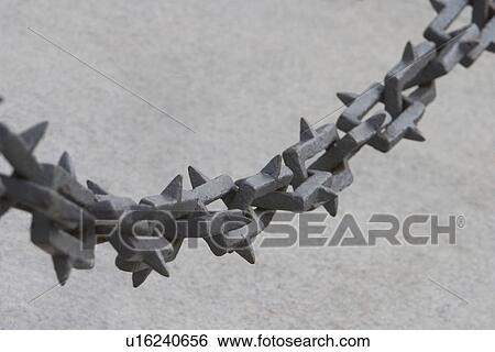 Stock Photograph - outdoor, barrier, barricade, iron, pointed, sharp. Fotosearch