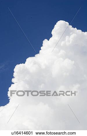 Stock Image - Blue Sky, Clouded, Climate, Bright, Atmosphere. Fotosearch