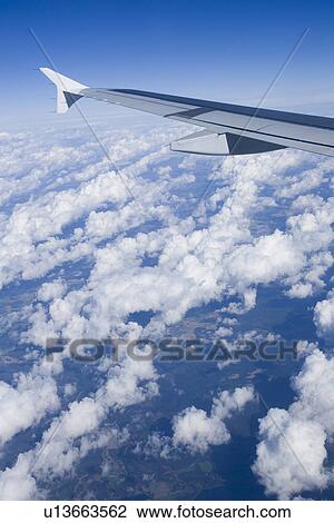 Stock Image - Climate, Atmosphere, Bright, Blue Sky, Blue, Aircraft. Fotosearch