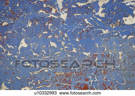 Stock Image - Blue, Close-Up, Cracked, Day, Full Frame. Fotosearch