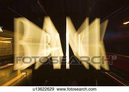 Stock Illustration - Bank, Black Background, Building Exterior, Business, Commerce. Fotosearch