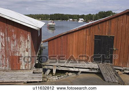 Stock Image - Blue, Boat, Boating, Calm, Clouds. Fotosearch