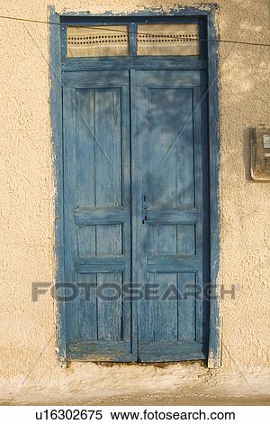 Stock Photography - Blue, Building Structure, Closed, Day, Door. Fotosearch