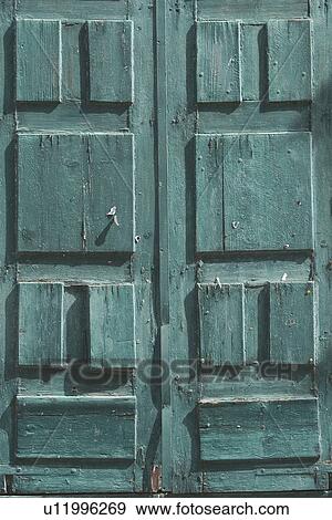 Stock Photo - Closed, Close-Up, Damaged, Day, Door. Fotosearch