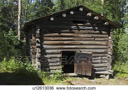 Stock Photograph - Cottage, Day, Door, Entrance, Forest. Fotosearch