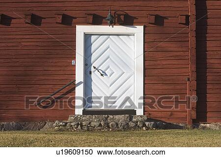 Stock Image - entrance, exit, wood, wooden, metal, close-up. Fotosearch