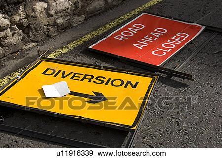 Stock Photo - Board, Building Exterior, Building Structure, Car, Diversion. Fotosearch