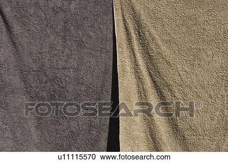 Stock Image - Beige, Close-Up, Clothes, Drying, Fabric. Fotosearch