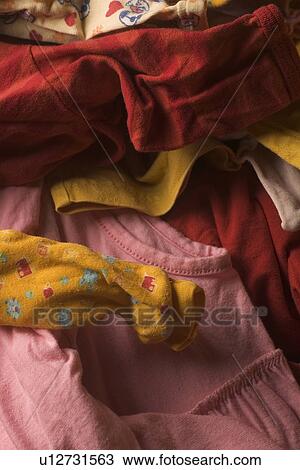 Stock Image - Children's Wear, Clothes, Cotton, Designed, Displayed. Fotosearch