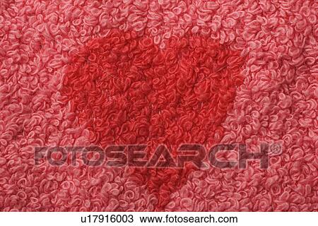 Stock Image - Close-Up, Design, Fabric, Fluffy, Heart Shape. Fotosearch