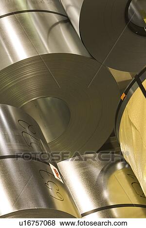 Stock Photo - Aluminum Mill, Day, Close-Up, Aluminum Sheet, Aluminum. Fotosearch