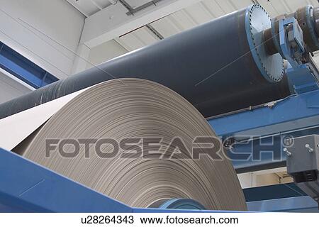 Stock Image - mechanical, paper mill, mill, rolled, industrial, array. Fotosearch