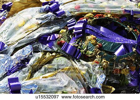 Stock Photo - Flowers, Bouquets, Arrangements, Ribbons, Wrapped, Wrapping. Fotosearch