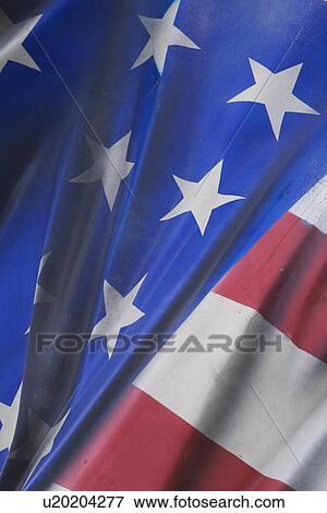Stock Photo - Blue, Flag, Fabric, Close-Up, American Flag. Fotosearch