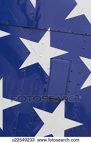 Stock Image - Blue, Full Frame, Day, Close-Up, American Flag. Fotosearch