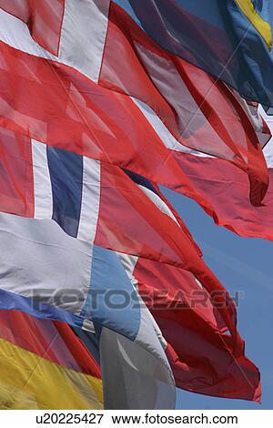 Stock Photo - flag, nation, nationality, shadow, colorful, strips. Fotosearch