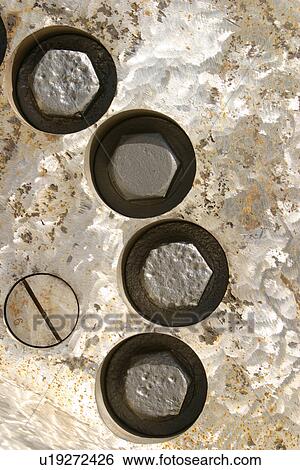 Stock Photograph - industrial, bolts, hardware, fastening, background. Fotosearch
