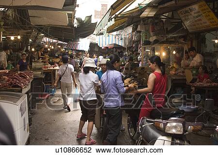 Stock Image - group of people, vendors. Fotosearch