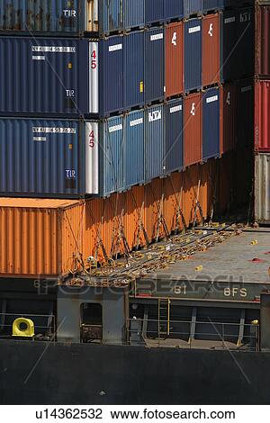 Stock Image - port, harbor, shipping, industry, storage, transportation. Fotosearch