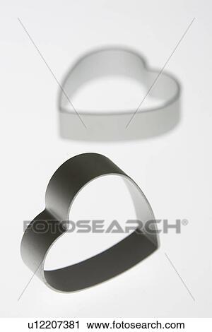 Stock Image - Black And White, Close-Up, Cut Out, Heart Shape, Indoors. Fotosearch