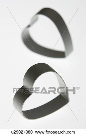 Stock Image - Black And White, Close-Up, Cut Out, Heart Shape, Indoors. Fotosearch