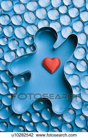Stock Image - Blue, Close-Up, Full Frame, Gem, Gingerbread Man. Fotosearch