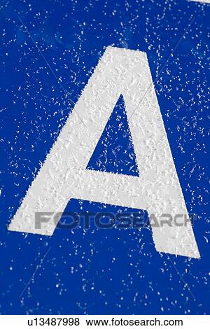 Stock Photo - Blue, Letter A, Close-Up, Capital Letter, Alphabet. Fotosearch